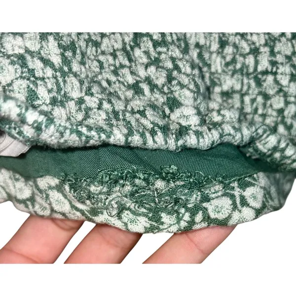 Abercrombie & Fitch Green White Floral Tie Strap Smocked Crop Tank Top Size S - Image 5