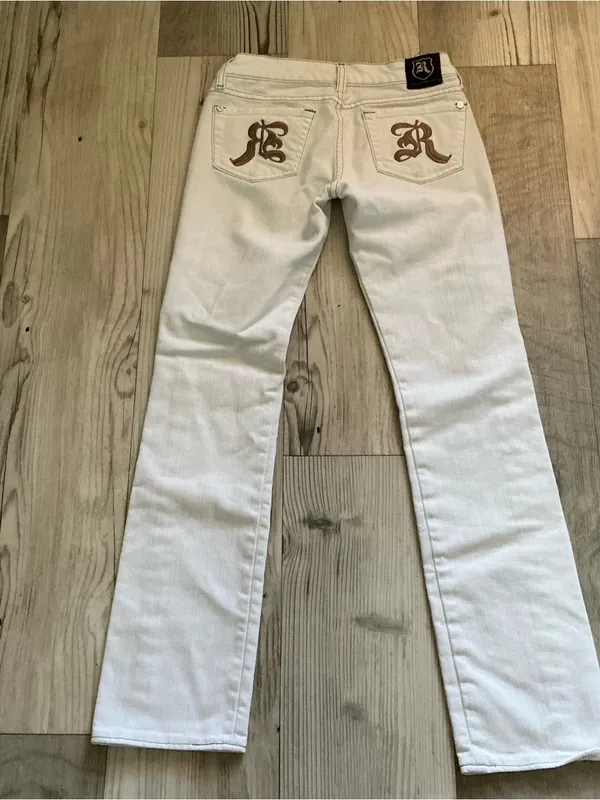 Y2K Rock & Republic low rise Cosbie brew white straight jeans size 24 - Image 4