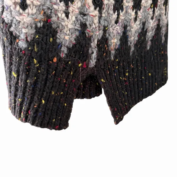Free People Womens Love‎ Bug Nordic Fair Isle Lace Up Sweater Size L Lodgecore - Image 12