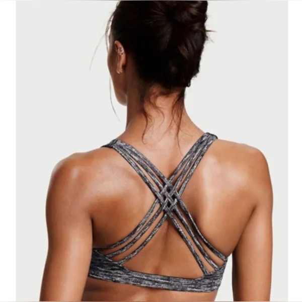 VICTORIAS SECRET SPORT Reflective Strappy Back‎ Sports Bra Size Large Like New - Image 2