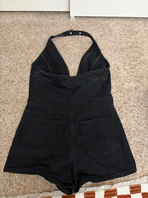 Universal Threads Black Denim Halter Romper - Image 2