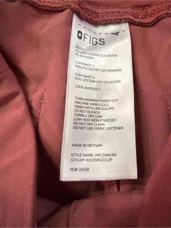 FIGS Zamora Jogger High Rise Scrub Pants - Mauve size small petite - Image 6