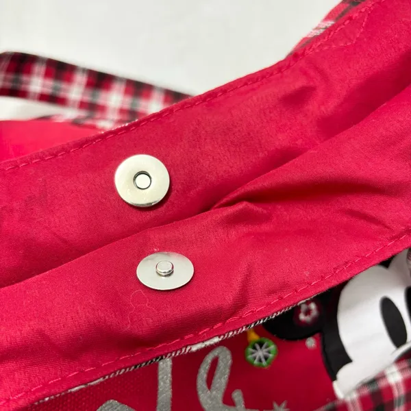 Walt Disney‎ World Mickey Mouse Christmas Ornament Tote Bag Rare Plaid - Image 10