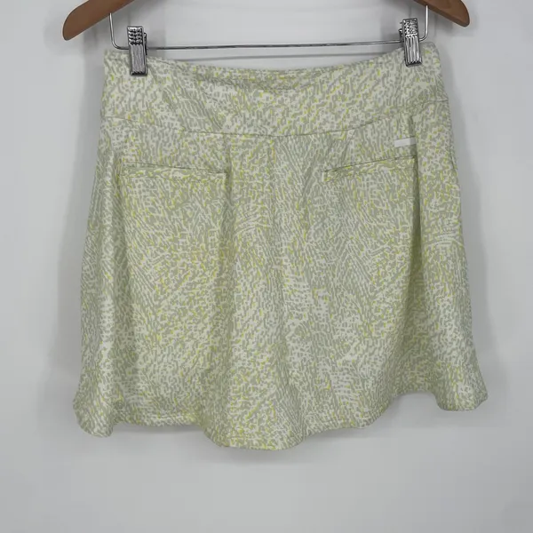 Adidas Women's Printed Frill Golf Skirt‎ White Green Yellow Athletic Size S - Image 7