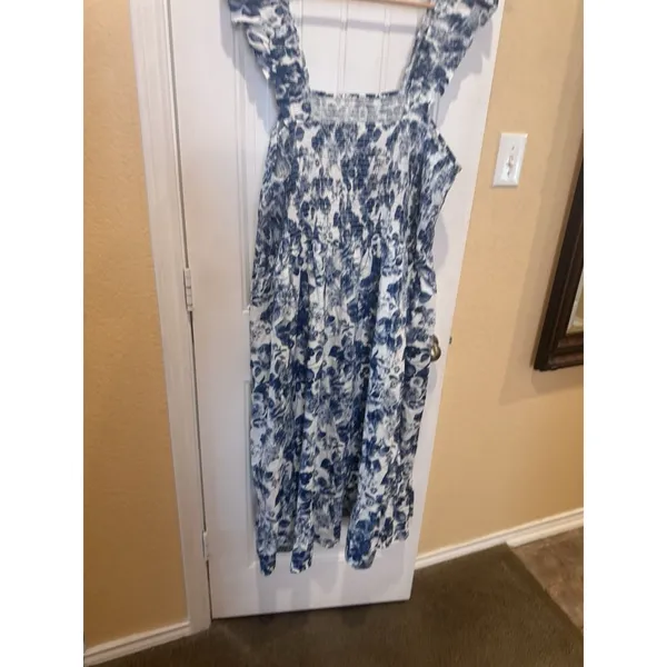 The Drop Women's Kimi Ruffled Shoulder Smocked Midi Dress, Blue Floral, 3X, Plus - Image 2