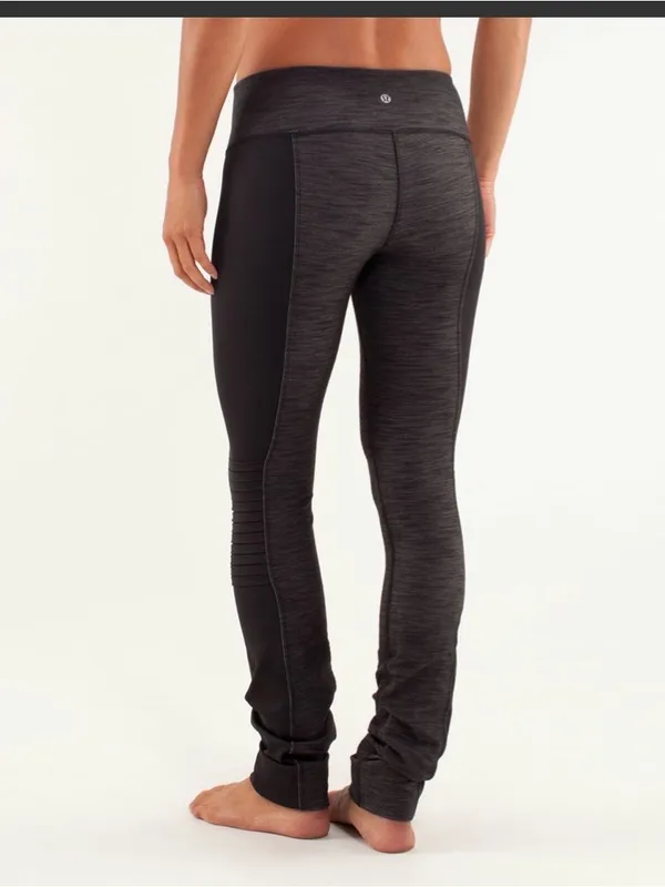 Lululemon Virtue Energy Pant Black Slub Denim/Black Sz 8 Athletic Performance - Image 3