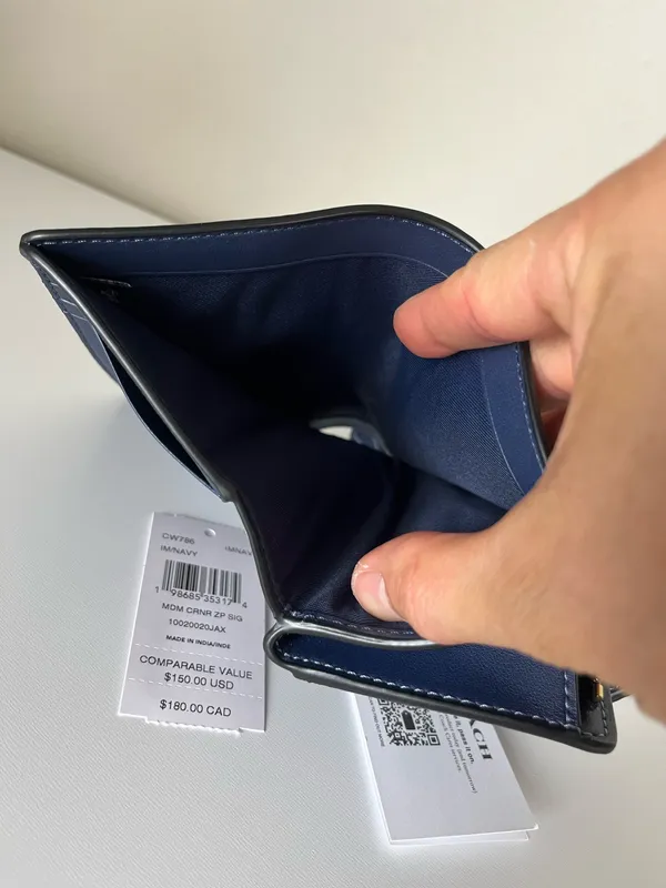 Coach Medium Corner Zip Wallet In Signature Canvas - Image 7
