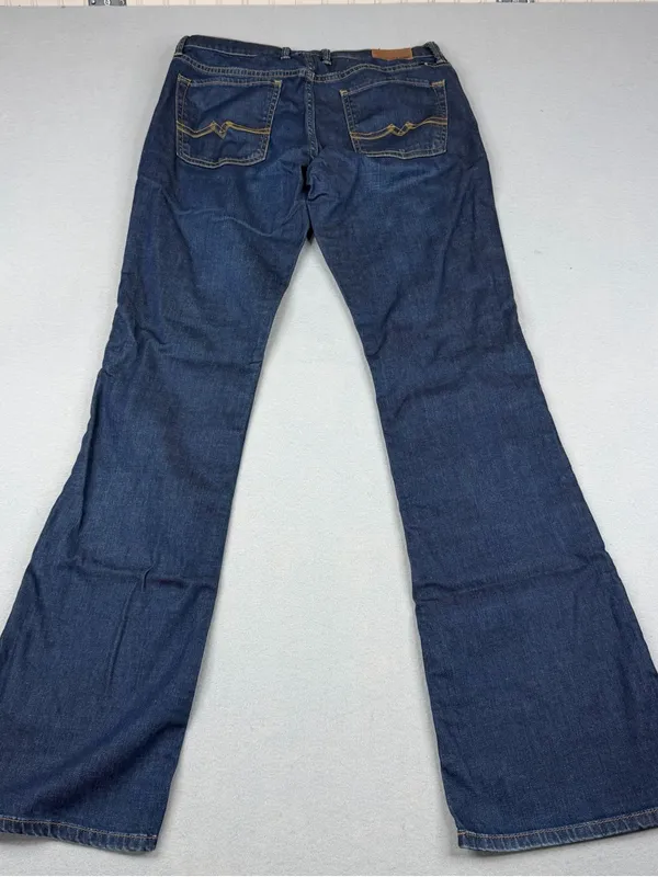 Lucky Brand Sweet N Low Jeans Womens 4/27 Low Rise Flare Y2K Dark Wash 33" - Image 3