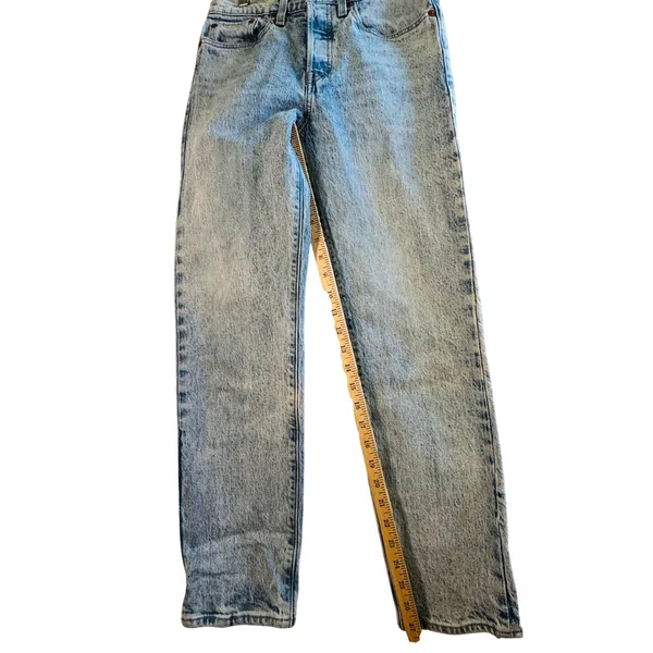 Levis‎ Premium Wedgie Straight Leg Jeans Acid Wash Light Blue Denim 27 High Rise - Image 10