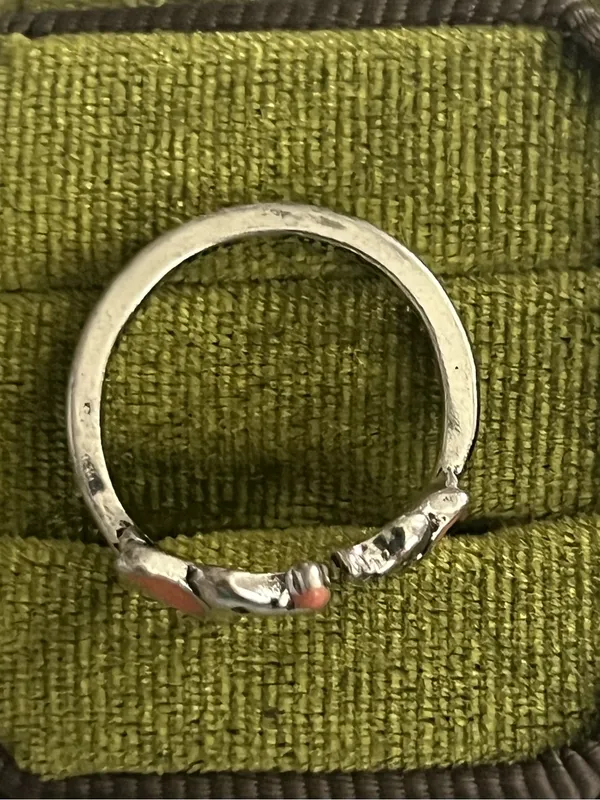 Playful Baby Elephants Stainless Steel Silver Adjustable Ring Size 6-9 NWT - Image 3
