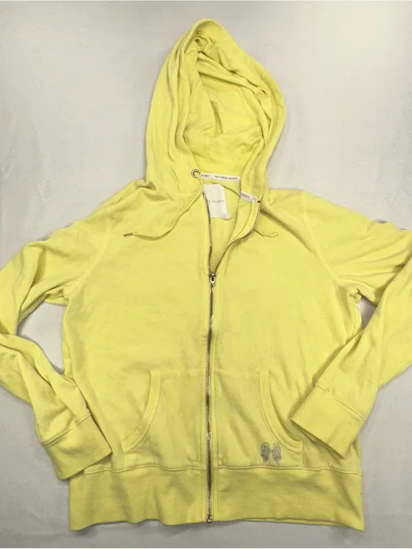 VTG Victoria's Secret Supermodel Essentials Bling Angel Wings Sweat Set Yellow L - Image 2