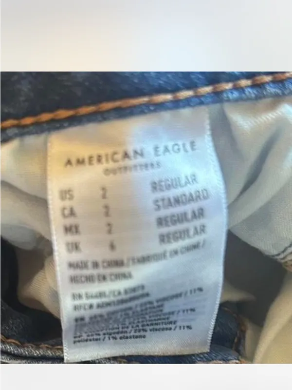 American Eagle Outfitters Women’s Super Stretch Distressed Skinny Jeans Blue - Image 3