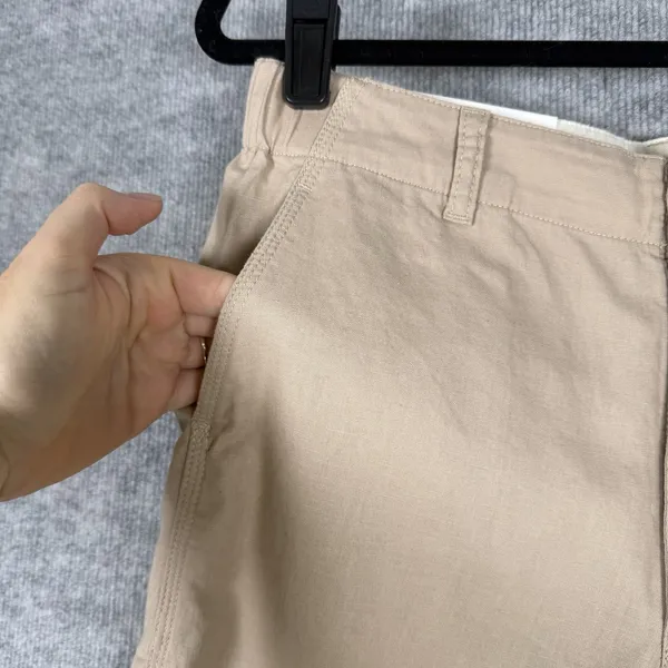 Uniqlo Size-M Womens Tapered Trousers Pants Linen Cotton Slash Pocket - Image 9