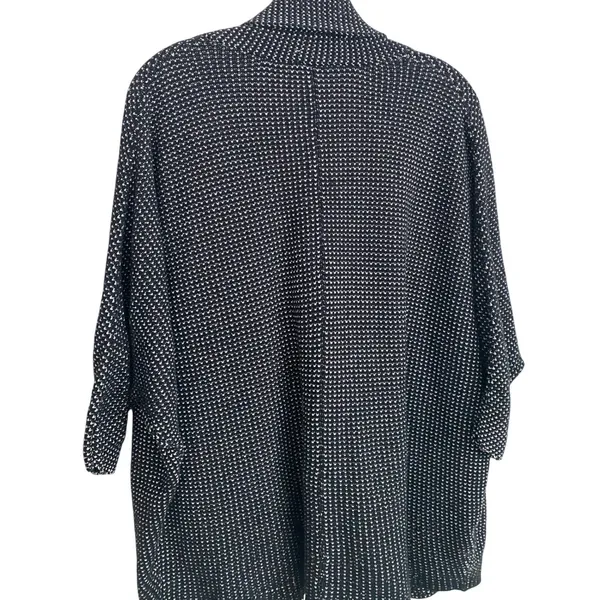 Express Wmn's BW Textured Knit Batwing Open Front Cardigan Shrug‎ Sweater XS/S - Image 9