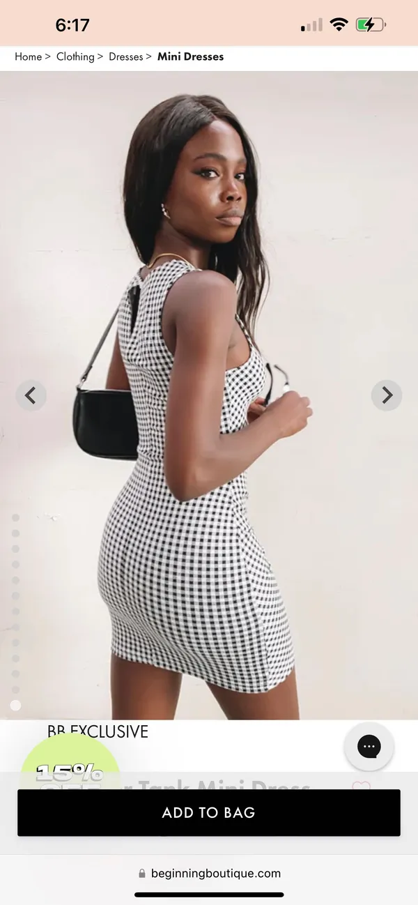 Gingham Dress Black Size 4 - Image 4