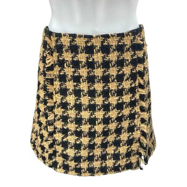 House of Harlow 1960 Yellow Black Gingham Long Sleeve Blazer Skirt 2 Pc Set S/M - Image 5