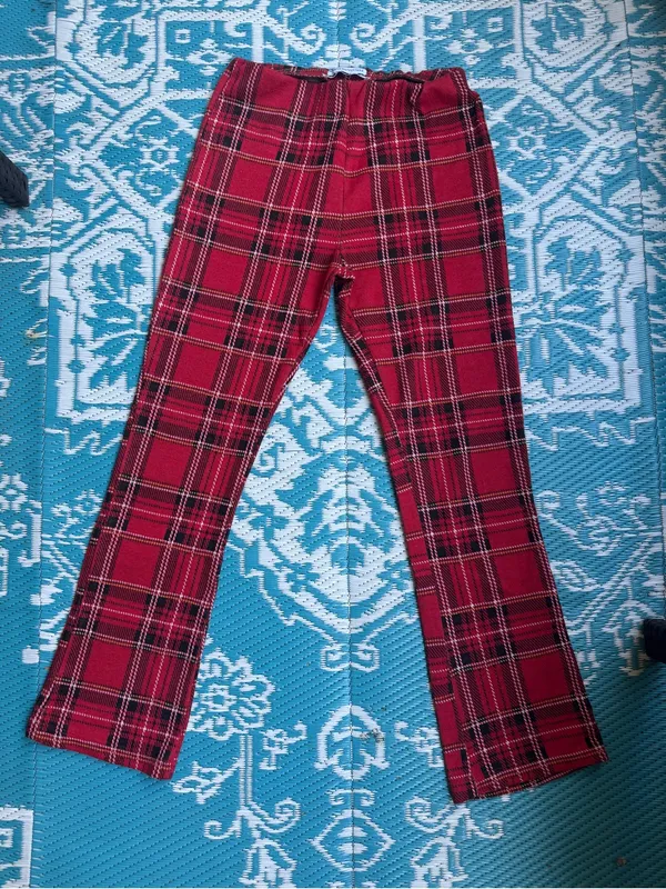 Urban Outfitters Red Plaid Ankle Pants - Image 3