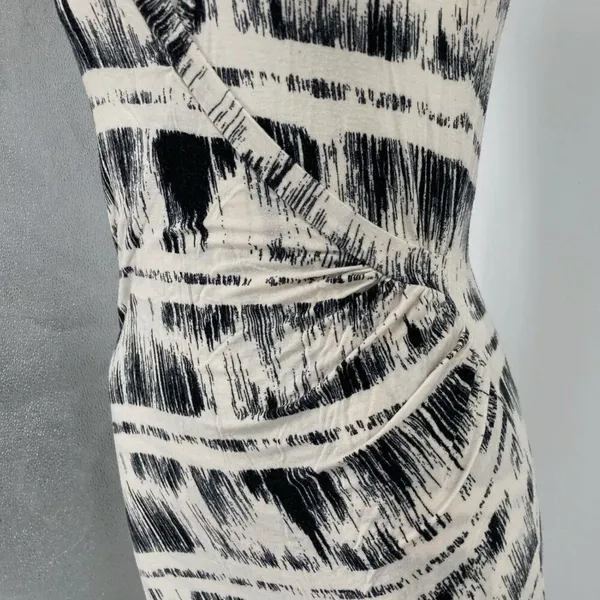Anthropologie‎ Deletta Dress Small Black White Striped abstract Jersey Stretch S - Image 5