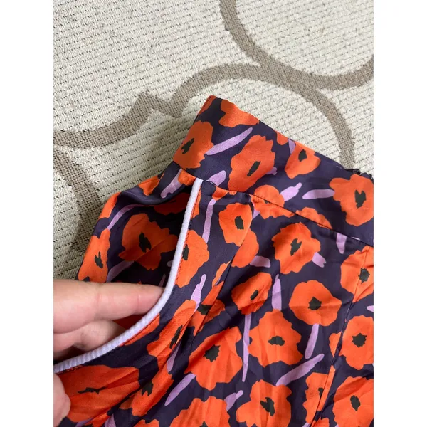 Anthropologie HUTCH Poppy Floral Wide-Leg Crop Pants Orange/Purple Size S - Image 11