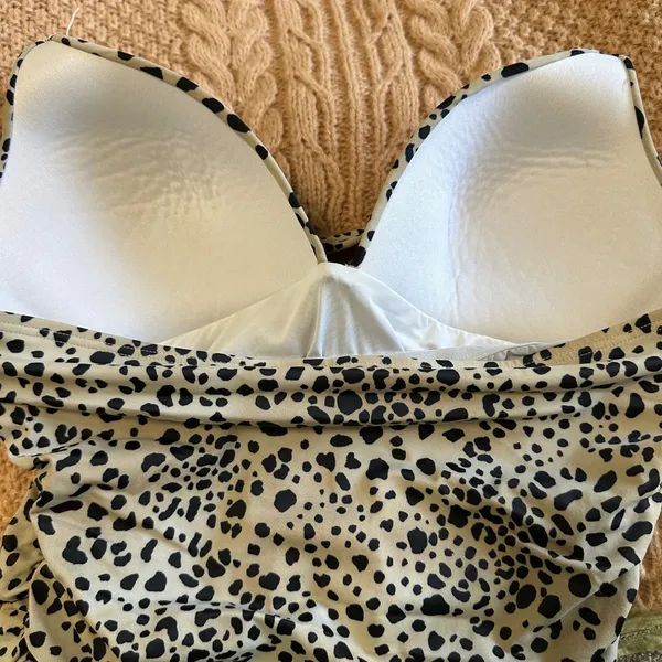 Victorias Secret Forever One Piece‎ Swimsuit Halter Ruched Leopard Print Size XL - Image 4
