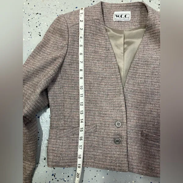 West Coast Connection Vintage Wool Blend Tweed Two Button Blazer Pockets‎ 6 - Image 12