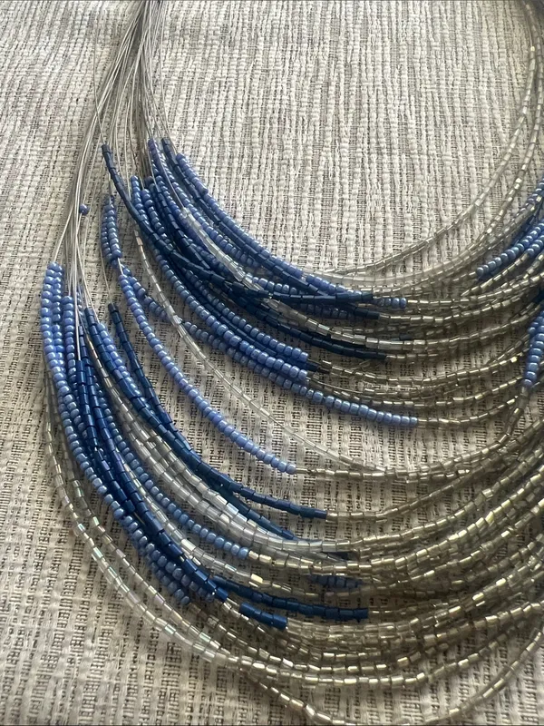 Vintage waterfall or multi-strand bib boho necklace - Image 3