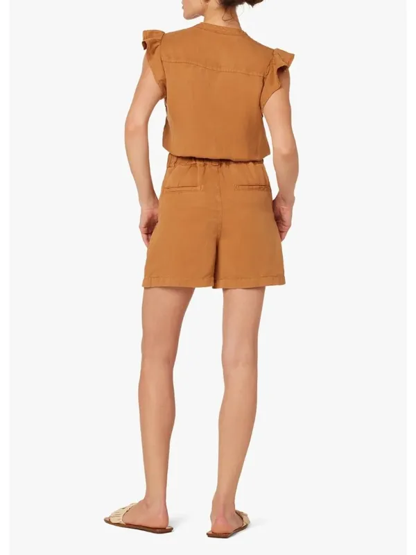 Joe's Jeans Emilia Romper in Small Tan Brown Womens Shortalls Outfit - Image 2