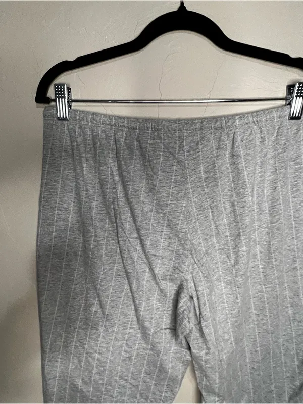 Lauren Ralph Lauren Essentials Bingham Knits Gray White Striped Capri Pajama Set - Image 14