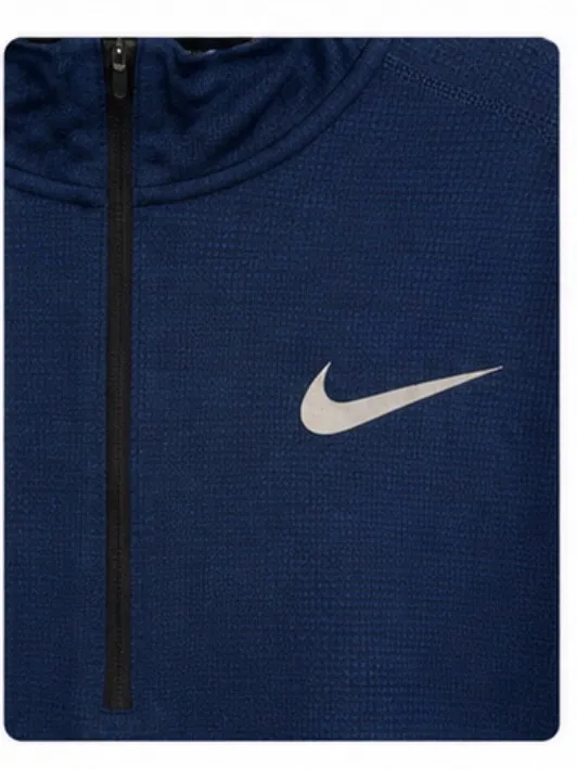 Nike Running Dri-FIT Navy Blue Reflective Quarter Zip Pullover Size Large - Image 6