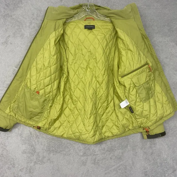 Lands End Jacket Womens Small Green Aqua‎ Check Nylon Hooded Full Zip Outdoor - Image 10