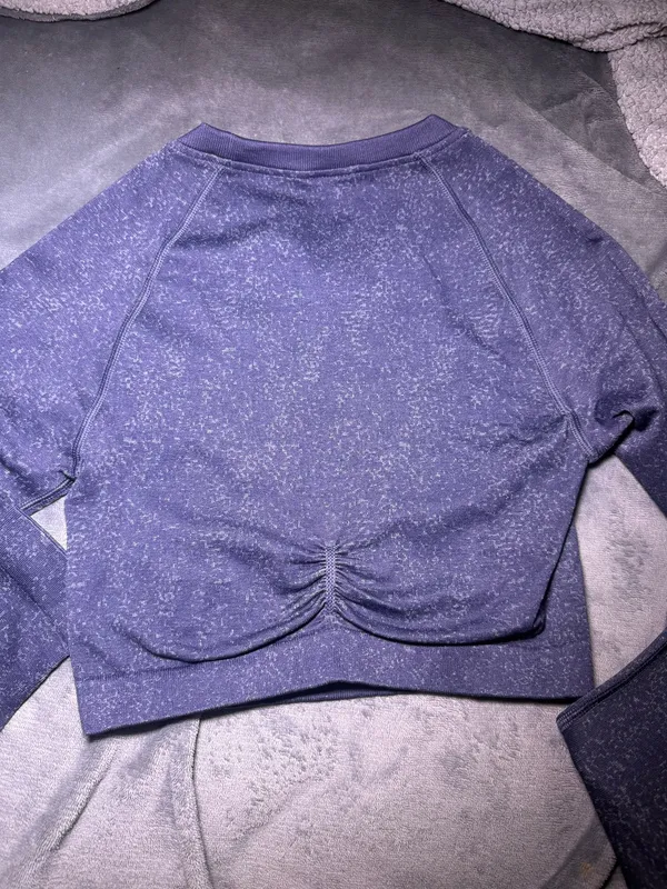 Gymshark Purple Adapt Fleck Seamless Long Sleeve Crop Top - Image 5