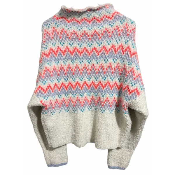 ANTHROPOLOGIE Pilcro Selene Sweater Neon Fair Isle Print Women's Size‎ Medium - Image 2