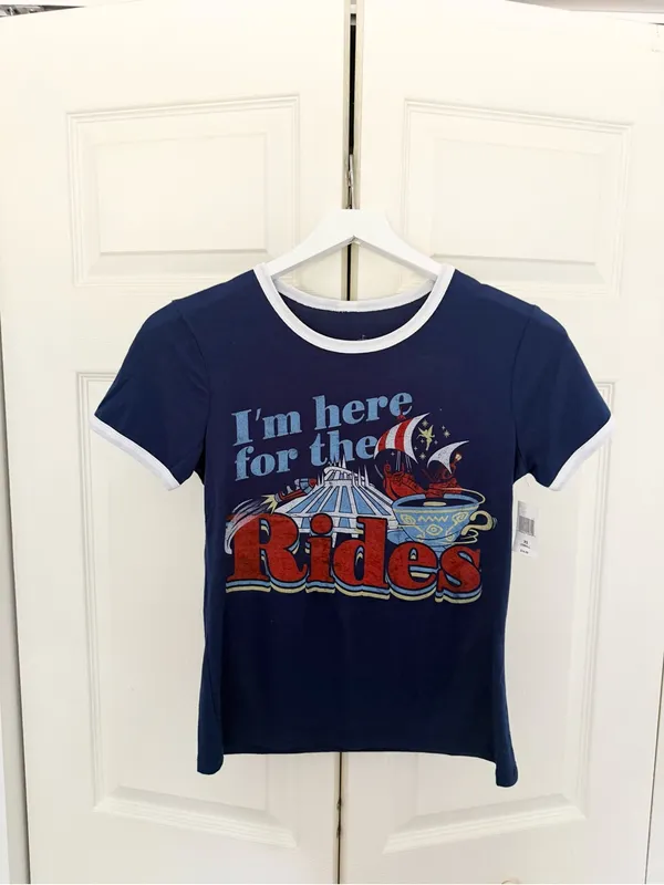 NWT Disney Parks I'm Here for the Rides Women's T-Shirt Graphic Size XS - Image 2