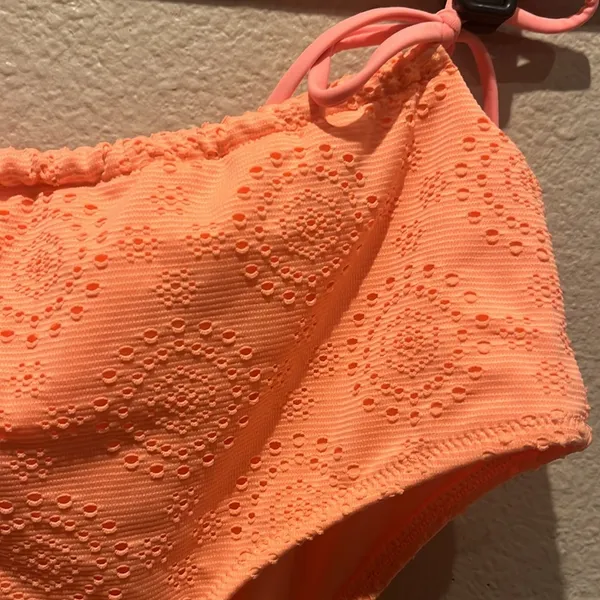 New Aerie Women’s Melon Orange High Rise String Side Tie Bikini Bottoms - Image 3