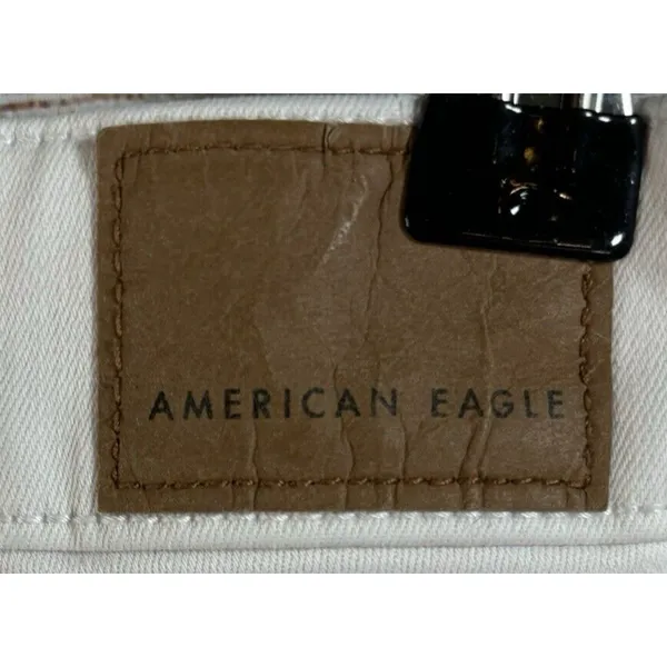 American Eagle Hi Rise Jegging Next Level‎ Stretch Size 4 Regular WHITE Stains - Image 6
