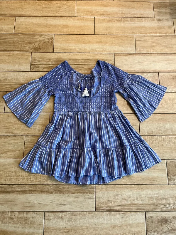 Womens Free People Blue Mini Stripe Dress - XS - Image 5