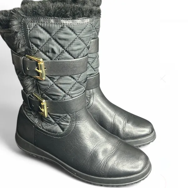 Michael Kors Aaron Boot Black, Size:6.5 Women's Black Quilted Boots - Image 3