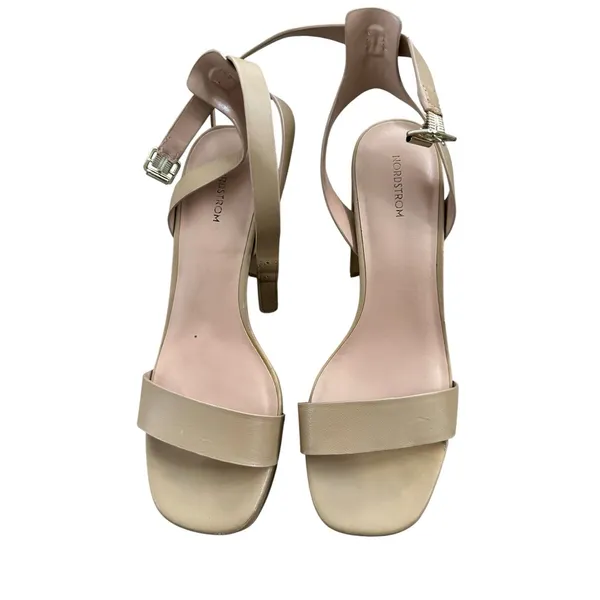 Nordstrom nude platform block heels size 8 - Image 2