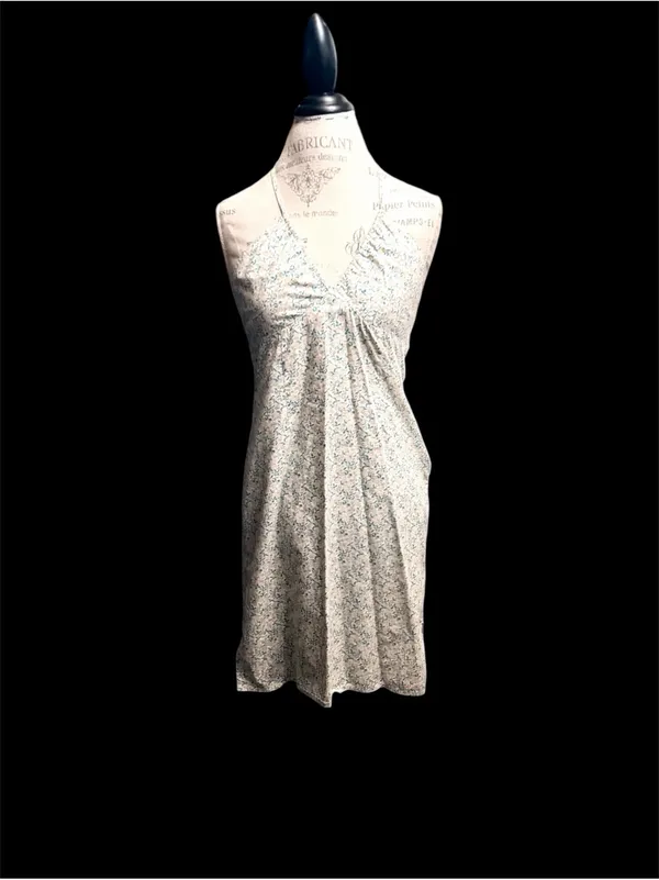 Abercrombie & Fitch Ivory Floral Babydoll Halter Dress Sz S - Image 2
