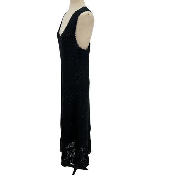 J. Crew Limited Edition Crochet‎ Maxi Sweater Dress Black Size Large - Image 7