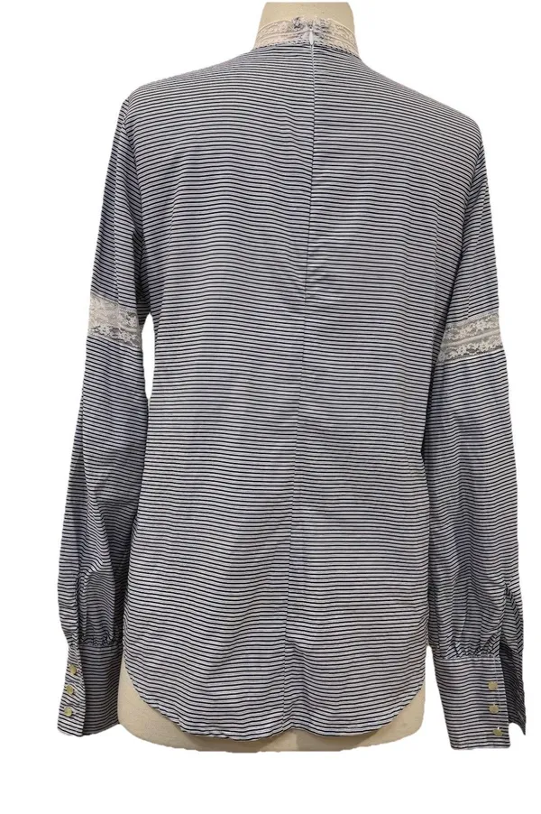 Ralph Lauren Womens Shirt Blouse Med Lace Trim Victorian Cottagecore Soft Girl - Image 8