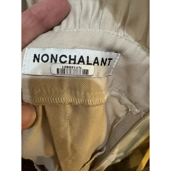 Nonchalant‎ Label Josie Jumpsuit In Oat Size Small Square Shoulder Pleated - Image 7