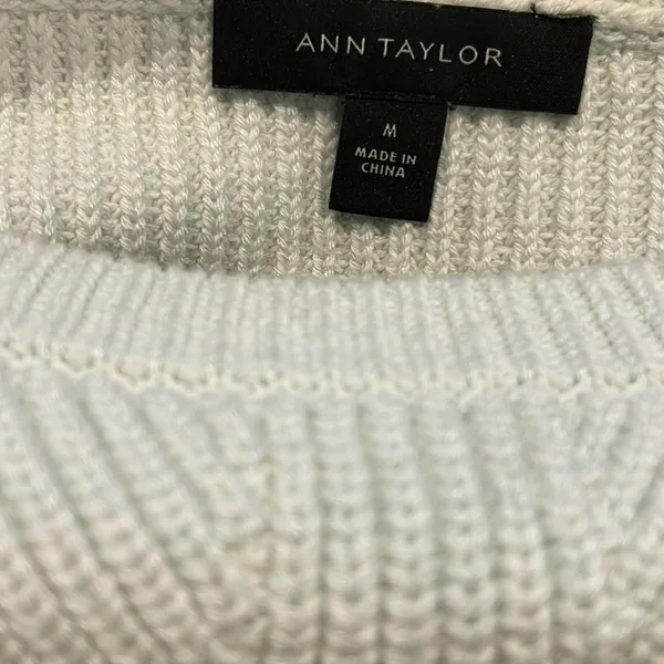 Ann Taylor Light green Crew Neck Sweater with Cable Knit Design - Image 2