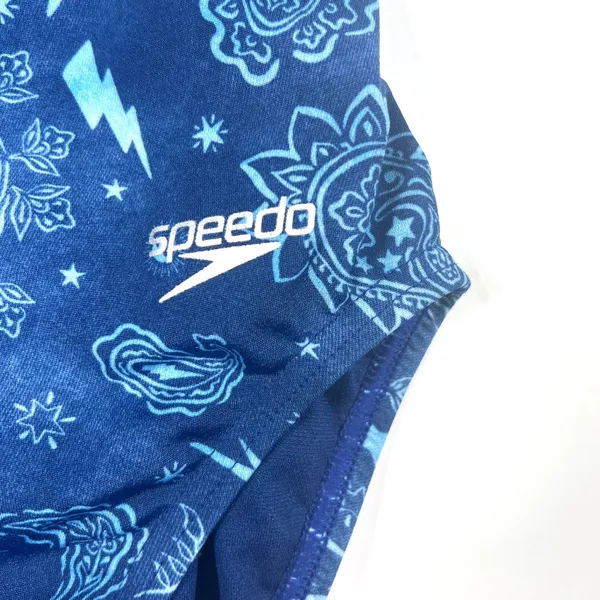 Speedo Double Crossback One Piece Blue Size 24‎ Racing Swimsuit Activewear EUC - Image 3