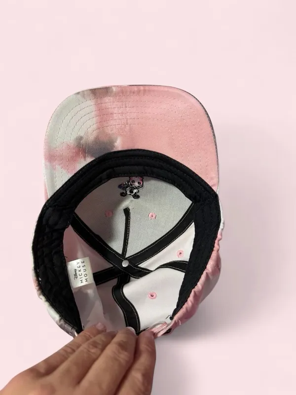 Disney Pink & Red Tie-Dye Mickey Mouse Baseball Cap - Image 4