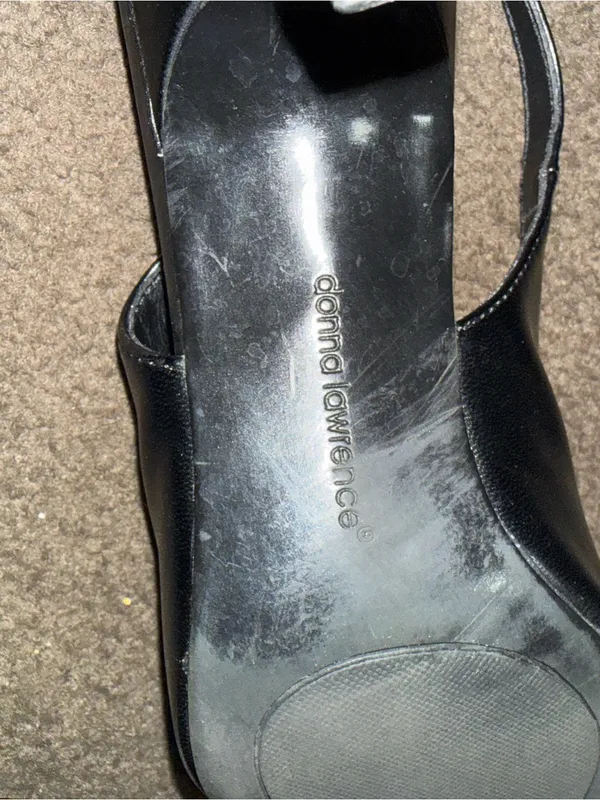 Donna Lawrence "Classy" Black Slingback Kitten Heels Size 7.5 - Image 7