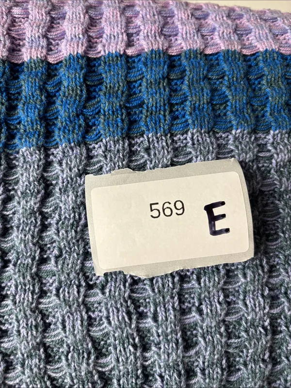 BDG Lavender and Blue Colorblock Waffle Crewneck Sweater - Image 10
