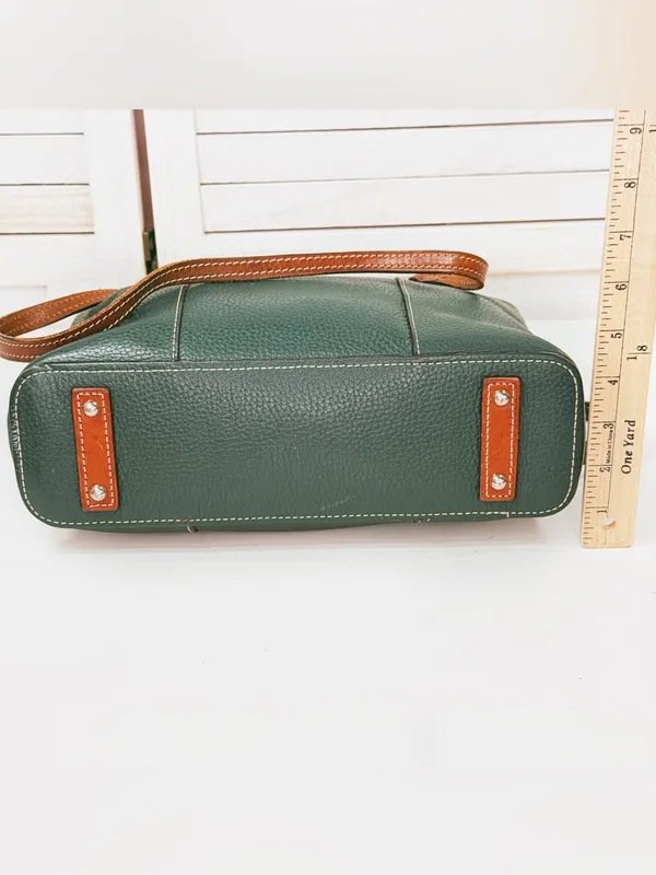 Dooney & Bourke Lexington Small Shopper Tote Bag Pebble Leather Dark Green Sage - Image 7