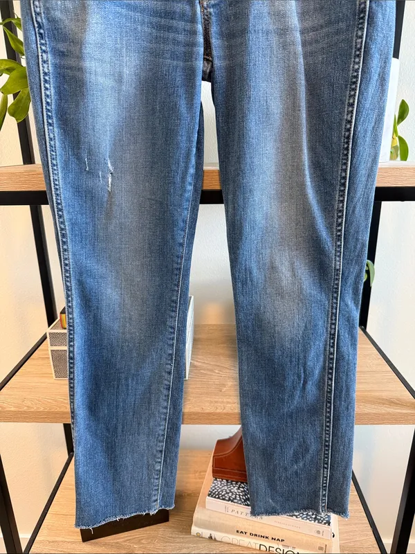 J. Crew Mid-Rise Vintage Slim Straight Raw Hem Ankle Jeans, 27 - Image 3