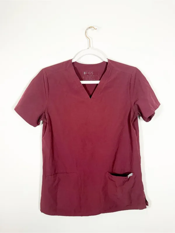 Figs FULL SET Burgundy Casma Scrub Top Kade Straight-Leg Scrub Pant FionLite - Image 7